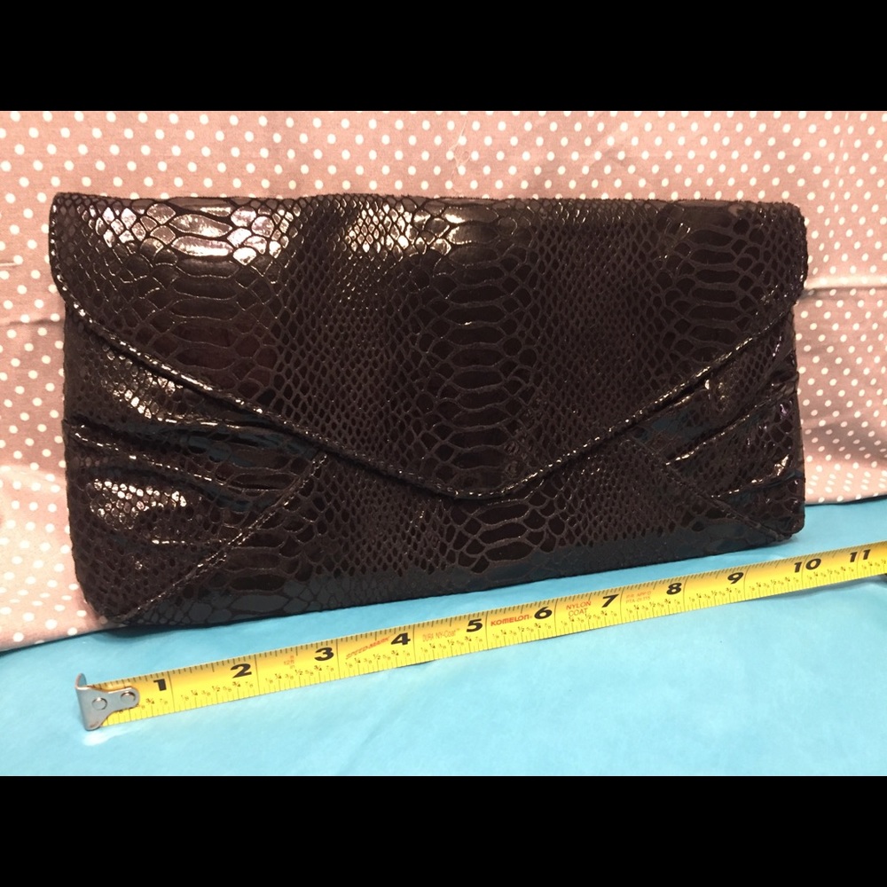 Perlina Studios Genuine Leather Fake Snake Clutch
